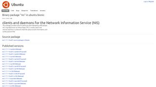 
                            12. nis : Bionic (18.04) : Ubuntu - Launchpad.net