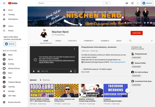 
                            2. Nischen Nerd - YouTube