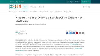 
                            12. Nissan Chooses Xtime's ServiceCRM Enterprise Platform