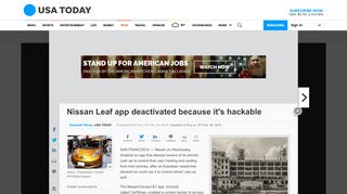 
                            8. Nissan Leaf app deactivated because it's hackable - USA Today