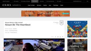 
                            10. Nissan Motors (GB) Limited - Nissan Be The Heartbeat | Clios