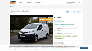 
                            11. Nissan NV200 Gebruikt Diesel in ENSCHEDE van € 10.145,-