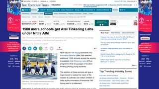 
                            10. Niti Aayog: 1500 more schools get Atal Tinkering Labs under Niti's AIM ...