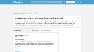 
                            9. Nitrado Minecraft Server geht immer in den Standby-Modus? - Gutefrage