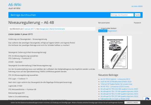 
                            11. Niveauregulierung - A6 4B | A6-Wiki