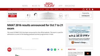 
                            7. NMAT 2016 results announced for Oct 7 to 21 exam - Education Today ...