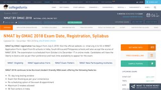 
                            11. NMAT 2018 Exam Date, Registration, Admit Card, Syllabus, Results