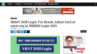 
                            3. NMAT 2018 Login: For Result, Admit Card at nmat.org.in, NMIMS ...