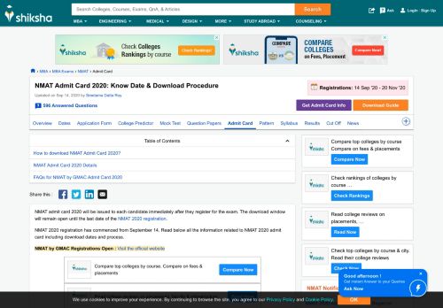 
                            11. NMAT by GMAC Admit Card 2018: Get NMAT by ... - Shiksha.com