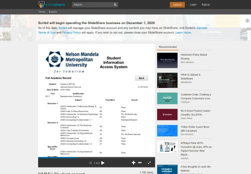 
                            8. NMMU Student record - SlideShare
