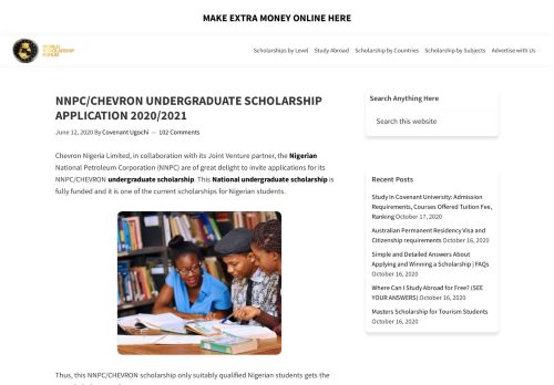 
                            2. NNPC/CHEVRON UNDERGRADUATE SCHOLARSHIP APPLICATION 2019/2020 ...