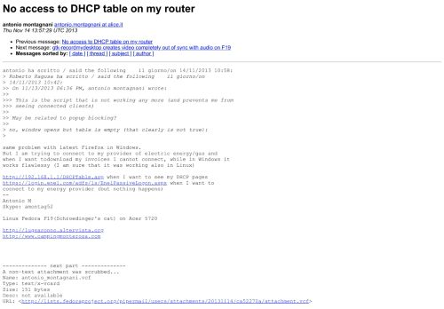 
                            8. No access to DHCP table on my router - Fedora Mailing-Lists