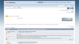 
                            2. No admin login assigned during installation - Simple Machines Forum
