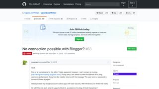 
                            1. No connection possible with Blogger? · Issue #63 · OpenLiveWriter ...