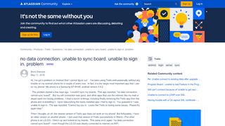 
                            4. no data connection. unable to sync board. unable to sign in. problem