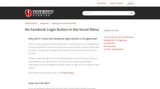 
                            7. No Facebook Login Button in the Social Menu – Backflip Studios