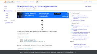 
                            11. No keys when trying to connect ApplicationUser - Stack Overflow