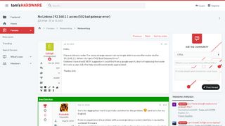 
                            3. No Linksys 192.168.1.1 access (502 bad gateway error) | Tom's ...