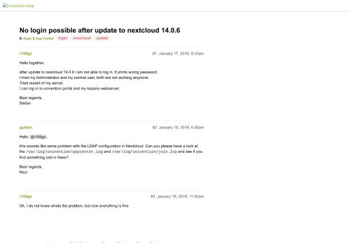 
                            1. No login possible after update to nextcloud 14.0.6 - Apps & App ...