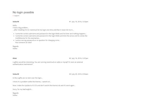 
                            12. No login possible - support - Nextcloud community