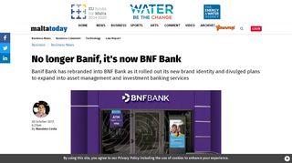 
                            3. No longer Banif, it's now BNF Bank - MaltaToday