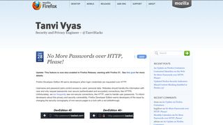 
                            7. No More Passwords over HTTP, Please! | Tanvi Vyas - The Mozilla Blog