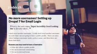 
                            11. No more usernames! Setting up Drupal 7 for Email Login | Jim Birch