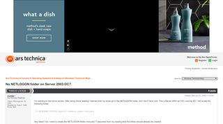 
                            13. No NETLOGON folder on Server 2003 DC? - Ars Technica OpenForum