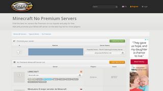 
                            8. No Premium Minecraft Servers | TopG Servers List