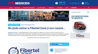 
                            5. No pudo entrar a Fibertel Zone y nos cuenta... - InfoNegocios