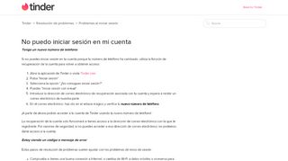 
                            2. No puedo iniciar sesión. – Tinder