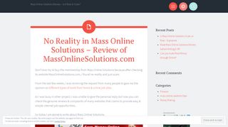 
                            11. No Reality in Mass Online Solutions – Review of ...