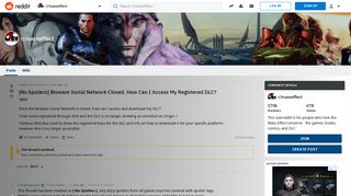 
                            7. [No Spoilers] Bioware Social Network Closed. How Can I Access My ...