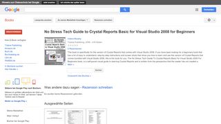 
                            9. No Stress Tech Guide to Crystal Reports Basic for Visual Studio 2008 ...