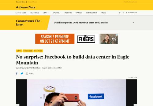 
                            11. No surprise: Facebook to build data center in Eagle Mountain ...