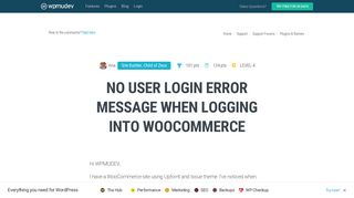 
                            4. No User Login error message when logging into WooCommerce - WPMU Dev