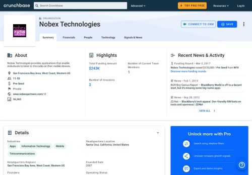 
                            6. Nobex Technologies | Crunchbase