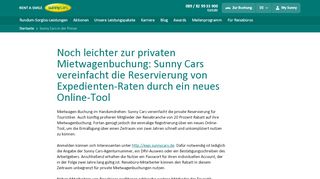 
                            2. Noch leichter zur privaten Mietwagenbuchung: Sunny Cars ...