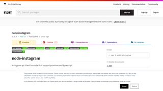 
                            10. node-instagram - npm