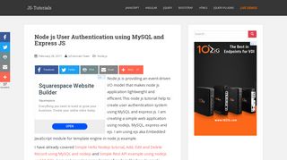 
                            2. Node js User Authentication using MySQL and Express JS - JS-Tutorials