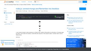 
                            1. node.js: connect-mongo and Remember me checkbox - Stack Overflow