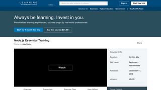 
                            11. Node.js Essential Training - LinkedIn