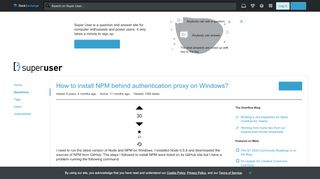 
                            13. node.js - How to install NPM behind authentication proxy on ...