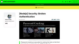 
                            12. [Nodejs] Security: Broken Authentication – Hacker Noon