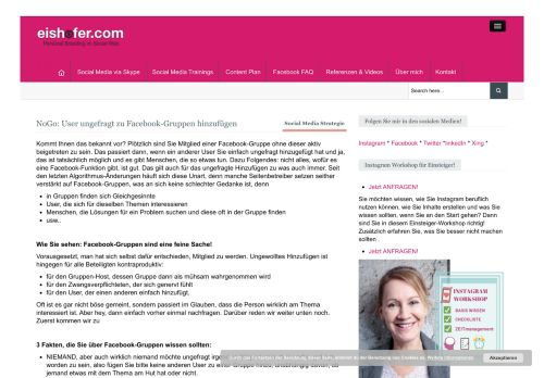 
                            9. NoGo: User ungefragt zu Facebook-Gruppen hinzufügen | eishofer.com