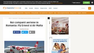 
                            6. Noi companii aeriene in Romania: Fly Ernest si Air Malta