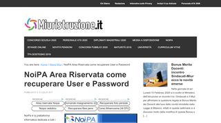 
                            9. NoiPA Area Riservata come recuperare User e Password - MIUR ...