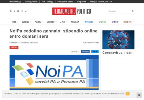 
                            9. NoiPa cedolino gennaio: stipendio online entro domani sera