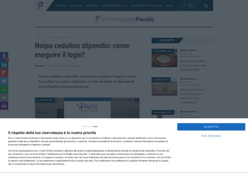 
                            12. Noipa cedolino stipendio: come eseguire il login? | Informazione Fiscale