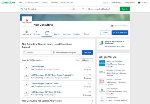 
                            11. Noir Consulting Time net Jobs in Hemel Hempstead, England ...